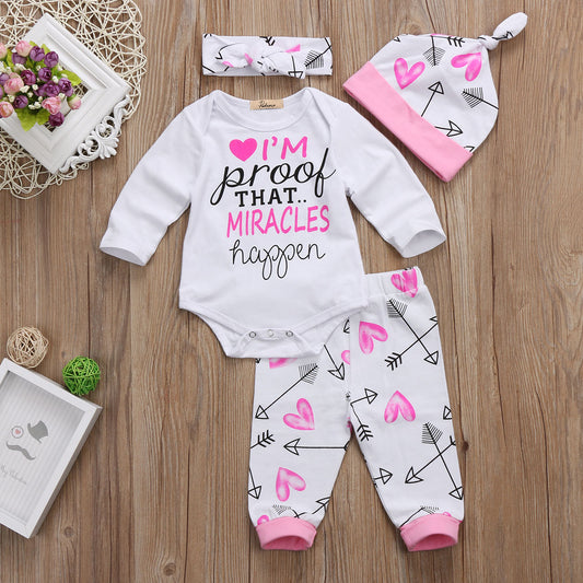 Newborn Baby Kids 4PCS Clothing Set Infant Baby