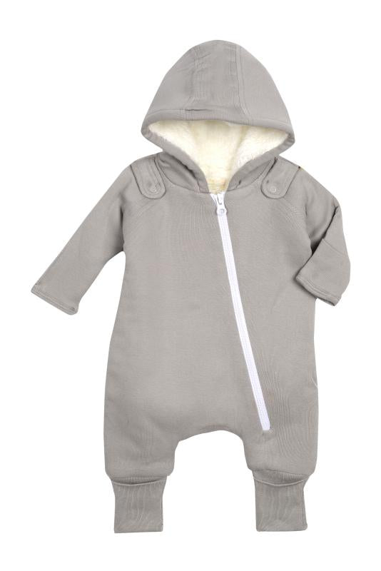 Smart Cuddly Jumpsuit + Bib - Gray